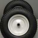 (2-Pack) 16x6.50-8 Pneumatic Tires on Rim - Universal Fit Lawn Mower and Yard Tractor Wheels - With Chevron Turf Treads - 3" Centered Hub and 3/4" Bushings - 396 lbs Max Weight Capacity