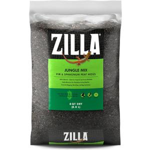 Zilla Pet Reptile Terrarium Substrate Bedding, Jungle Mix, for Frogs, Rainforest Geckos, Toads and Snakes, 8 Quart