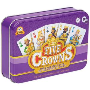 PlayMonster Five Crowns Collectible Tin  Card Game for Kids and Adults, Family Game Night, The Game isnt Over Until the Kings Go Wild!, 5 Suited Rummy Style Card Game, 1-7 Players, Ages 8+