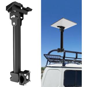 Starlink Mini Mount for RV Ladder, Starlink Mounting Kit with Adjustable Starlink Pipe Adapter, Camper Roof Railing Mount Installation Range 0.8-1.1 (Black)