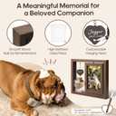 Dog Memorial Gifts for Loss of Dog Rotating Wooden 4x6 Picture Frame with Fur Keepsake Jar & Writable Name Card, Pet Remembrance Sympathy Gift for Dog & Cat Lovers (Brown)