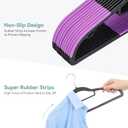 Tonswachic Pack of 30 Coat Hangers, Space-Saving Plastic Clothes Hangers, Non-Slip, 0.2 Inches Slim, 360 Swivel Silver Hook for Shirts, Pants, Suit & Wet/Dry Garments, Purple and Black, 30Pack