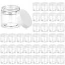 Eternal Moment 36 Pack 6 OZ Plastic Jars Round Clear Cosmetic Container Jars with White Lids, Perfect for Lotion, SlimeCream, Ointments, Makeup, Eye Shadow, Samples, Pot, Travel Storage
