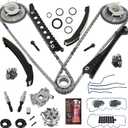 GDO 5.4 Timing Chain Kit with Water Pump, Oil Pump, Cam Phaser Tensioner VVT Valves for 2004-2009 Ford F-150 2005-2010 Lincoln Navigator 5.4L 3V Triton 3R2Z-6A257-DA