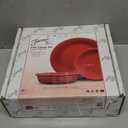 Fiesta Classic Rim 3-Piece Dinnerware Set  Durable Ceramic, Lead-Free, Dishwasher/Microwave/Oven Safe  Made in USA Dinnerware - Scarlet