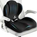 Seat Cushion for Office Chair and Car, L-Shaped Ergonomic Seat Cushions,Memory Foam Orthopedic Cushion with Coccyx Hollow,Lumbar Support & Tailbone Pain Relief for Car, Truck, Home,Gaming Chair,Black