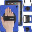 BRAECN Case for Amazon Fire HD 10 11th Generation 2021 / Amazon Fire HD 10 11th Generation 2021, Heavy Duty Kids Case with Hand Strap, Kickstand and Shoulder Strap for Fire HD 10 2021 Tablet-Blue