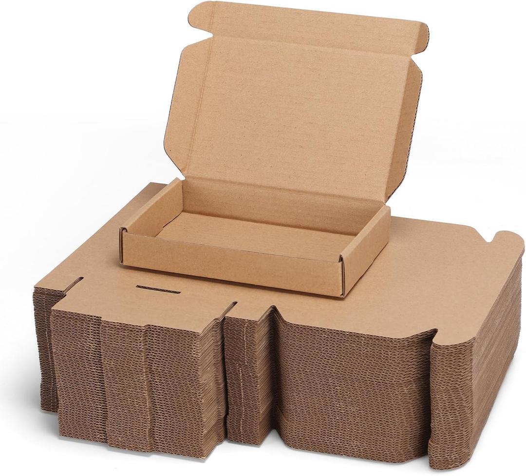 PHAREGE 6x4x1 inch Shipping Boxes Bulk 50 Pack Brown, Tab Lock Tuck Top Mailer Boxes for Packaging Small Business, Small Cardboard Gift Boxes for Wrapping Mailing Present