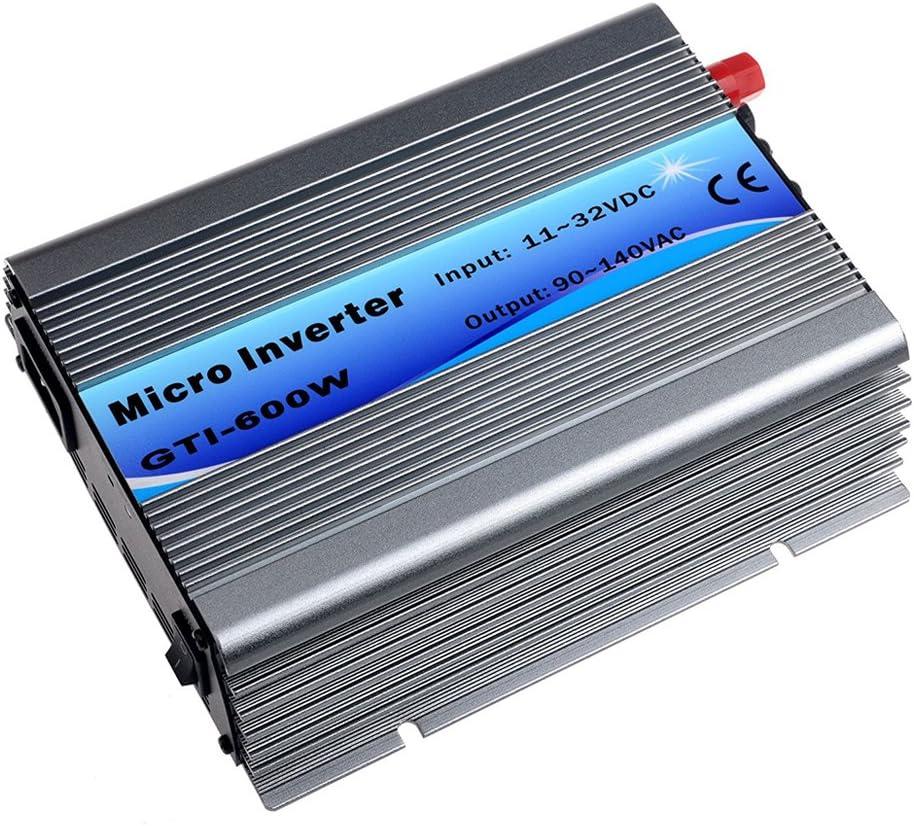 Y&H Grid Tie Inverter 600W Stackable DCDC15-28V PV Input AC110V MPPT Pure Sine Wave Micro Inverter fit for 12V Solar Panel/24V Battery