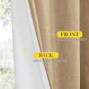 NICETOWN 100% Absolutely Blackout Linen Curtains with Thermal Insulated White Liner, Camel, W52 x L108, 2 Panels, Textured Linen Look Noise Reducing Window Treatments Drapes for Bedroom/Living Room