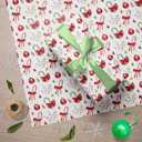 3 x GIOLNIAY Candy Canes Christmas Wrapping Paper for Kids Adults - Holiday Gift Wrap Red Bows, Candy Canes & Ornaments - 4 Jumbo Sheets, 28" x 40" Each (31 sq. ft ttl), Easy to Store