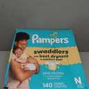 Pampers Swaddlers Newborn Diapers, Size Newborn (10 lbs), 140 Count, Fragrance Free, Hypoallergenic, Absorbent, Pediatrician Recommended, Skin Safe