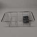 Dish Drying Rack in Sink, Expandable Stainless Steel Dish Drainers for Kitchen Counter, Dish Dryer Rack for Inside Sink, Over The Sink Dish Racks with Utensil Holder, Silver