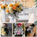 Moukeren 4 Rolls 10 Yard Black and Cream White Wired Stripes Ribbon Rustic Ivory Boho Black and White Wired Edge Ribbon for Wreath Gift DIY Crafts Wedding Party Decoration(2 Inch)