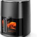 OLIXIS Air Fryer 6 Quart with Window Square Air Fryer 12-in-1 Air Fry, Roast, Reheat, Dehydrate, Bake, Steam, Fries, Custard, Chicken, Wings, Sea Food, Vegetabels,400F, Black