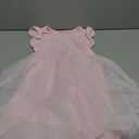 Haloumoning Girls Tutu Dress Ruffle Short Sleeve Fluffy Summer Party Tulle Dress for Kids 7-8Y (Pink)