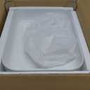 ELLAI Bathroom Vessel Sink Rectangle Above Counter Porcelain Ceramic Top Mount Rectanglar Countertop Sink for Bathroom 19.7"x15.2"x5.4" Glossy White with Pop Up Drain