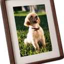 5x7 Picture Frame Wood 4x6 with Mat, Natural Solid Walnut Wooden Photo Frames with Tempered Glass for Hanging or Tabletop Displaying Horizontally or Vertically