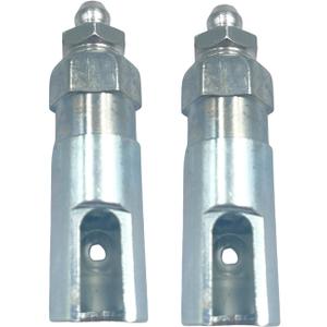2 Pack Grease Gun Coupler with 1/8 inch NPT Threads, Push on Slotted Right Angle 90 Degree Grease Coupler Fits Standard 1/8 inch NPT Grease Hoses, 2.1 Inch Length
