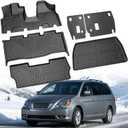 Floor Mats & Cargo Liner for Honda Odyssey 2005-2010 Full Set | All-Weather Protection Durable TPE Floor Liner Trunk Mats with Backrest Mats Accessories for Honda Odyssey 2005-2010