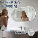 Niccy Oval LED Bathroom Vanity Mirror, 48"x24" Front lit Mirror with Light, Smart Anti-Fog Waterproof Mirror with Memory Function Dimmable Lighted Mirror