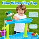 Dinosaur Water Table Pump - Rechargeable Water Pump for Water Table Accessories - Battery Powered Water Pump Continuous Flow 3 Hours Non-Stop Fun - Summer Outdoor Water Play Toys (Green)