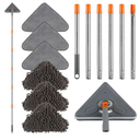 Wall Cleaner Mop with Adjustable 67" Long Handle, Sturdy Wall Washer Cleaner Tool for Walls/Ceiling Fans/Dust/Floors/Window, 360°Ceiling Cleaner Tool Duster with Squeegee 6 Replacement Pads