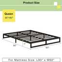 EMODA 7 Inch Queen Bed Frame No Box Spring Needed Heavy Duty Metal Platform BedFrame Queen Size with Steel Slats, Easy Assembly, Black