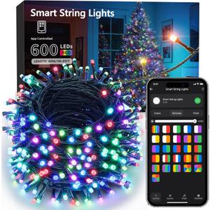 Brizled Smart Christmas Lights, 196ft 600 LED Smart WiFi Color Changing String Lights App Controlled, RGB Christmas Tree Lights Work with Alexa & Google Home for Halloween Indoor Outdoor Decor