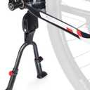 Bike Kickstand Adjustable Aluminium Alloy Stationary Bike Stand For Adult Electric Bicycles,Double Leg Non-Slip Center Mount Kickstand For Adult Bike Fit 24-29inch Heavy-Duty Cargo Bike