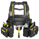 MegaFlint Tool Belt Suspenders Tool Vest Ultra AntiWear Tool Belt 20Pocket Pro Framer's Combo Apron Tool Belt and Yokestyle Suspenders1200D for Men