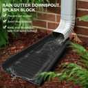 Creative.C 4 Pack Rain Gutter Downspout Splash Block,Rain Diverter Downspout, Downspout Diverter, Gutter Downspout Extensions for Cement Floor Lawn Ground (Black)