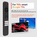4 x Replacement Remote Control for TCL Google TV, RC813 Compatible with TCL QM8/QM7/Q7/Q6/Q5/S5/S4/S3 Series 4K UHD HDR LED QLED Smart TVs