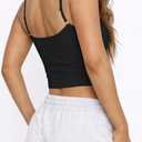 CHYRII Womens Tank Tops with Built in Bras Summer Cropped Sleeveless Square Neck Going Out Basic Camisole Tops, M