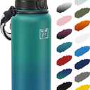 Fanhaw 40 oz Insulated Stainless Steel Water Bottle with Chug Lid, Leakproof & Sweat-Free Extra-Large Metal Bottle for Outdoor, Hiking & Gym (Green Blue)