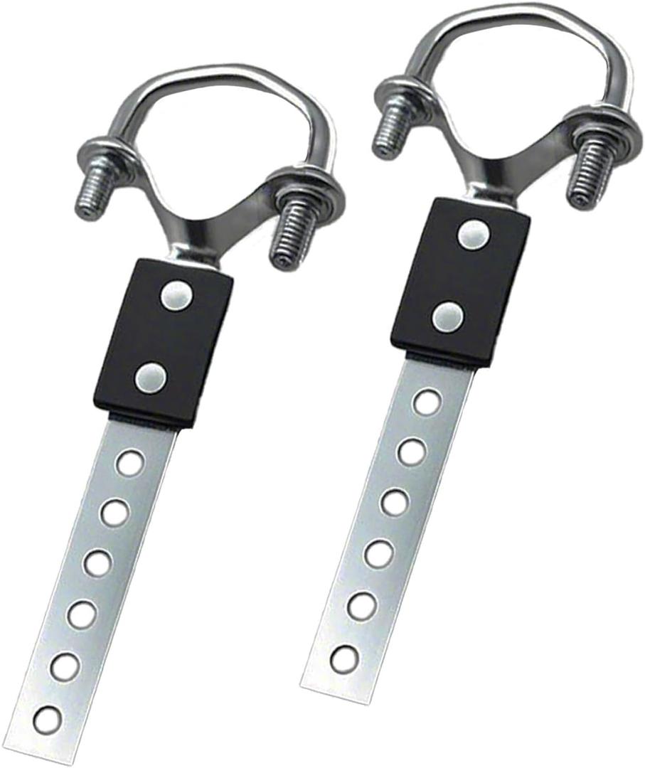 Universal Exhaust Hangers with 6-Hole Swivel - Heavy Duty Zinc-Plated Steel Muffler Hanger & Flexible Tailpipe Bracket (1-1/2"-2-1/2", 2-Pack)