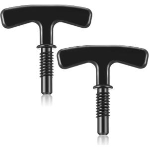 Lasnten 2 Pack Remover for Drain Covers Drain T Puller Shower Drain Removal Tool Drain Gunk Remover Tool Pipe Puller Black Drain Key for Easy Shower Drain Cleaning Bathroom Sink