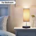 Cordless Table Lamp, Rechargeable Lamp Touch Control Dimmable, Battery Operated Small Bedside Table Lamps for Night Stand, Desk Lamp with Linen Fabric Shade for Bedroom,Home,Office,Dorm(White) (12 Inch)