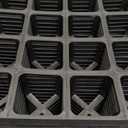 SINJEUN 12 Pack Square Nursery Pot Tray with 24 Holes, Black Plastic Nursery Trays for Carrying Small Plant Pots