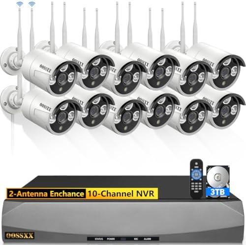 (2-Antennas for Wi-Fi Enhanced) Outdoor Wireless Security Camera System Video Surveillance Cameras