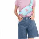 Gifts for Teen Girls Kids - Birthday Gifts for Girls,Friendship Gifts for Women,Friend Birthday Gifts for Women - Two Way Zipper Fanny Pack Crossbody Bag Belt Bag Cute Trendy Stuff - Blue,A