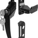 Prime-Line K 5080 1-3/4 In., Black, Colonial Push Button Lock with Key (Single Pack)