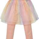 CHATTER CARROT Girls' Cotton Ruffle Leggings – Mesh Lace Tutu Pants for Toddlers & Kids / 3 Years Old Dusty Pink