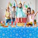 6Pcs Winter Snowflake Princess Party Tablecloths Decorations,Plastic Purple Blue Snowflake Table Cover Disposable Rectangle Table Cloth for Girls Birthday Holiday Winter Party Supplies,54x108 Inch