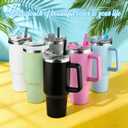 14 Pack Replacement Straws for 40 oz Stanley Adventure Travel Tumbler Cup, Reusable Plastic Straws with Cleaning Brush, Compatible with 40oz 30oz 20oz 14oz Stanley Water Jug, 12inch