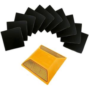 Adhesive Sticky Pads for Road Reflectors, 4" x 4" Butyl Sticky Pads, 10 Pack, Stick Driveway Reflectors on Driveway, Apply on Asphalt, Pavement, Cement or Concrete, Reflectors Not Included