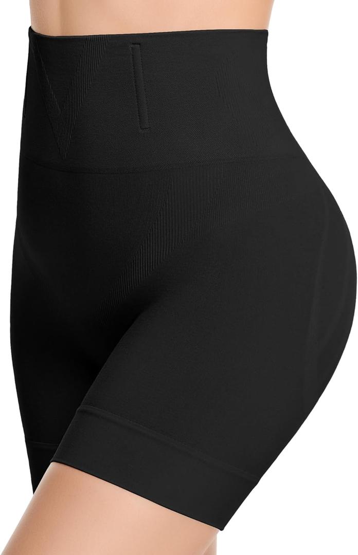 Tummy Control Shapewear for Women Seamless Girdle Shapewear Shorts Mid Waist Body Shaper Thigh Slimmers (Small, 1x-black)