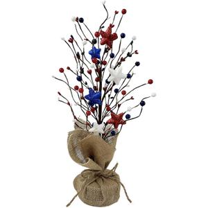 Patriotic Artificial Berry Stem 4th of July Berries Picks White Blue Red Stars for 4th of July Memorial Day National Dayberry Picks for Independence Day Wedding Home Decor