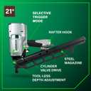 Metabo HPT Framing Nailer, Pro-Preferred Pneumatic Power Nailer & Framing Tool for Flooring, Roof Decking, Selectable Trigger & Rafter Hook, 21 2" to 3-1/4" Plastic Collated Nails, NR83A5