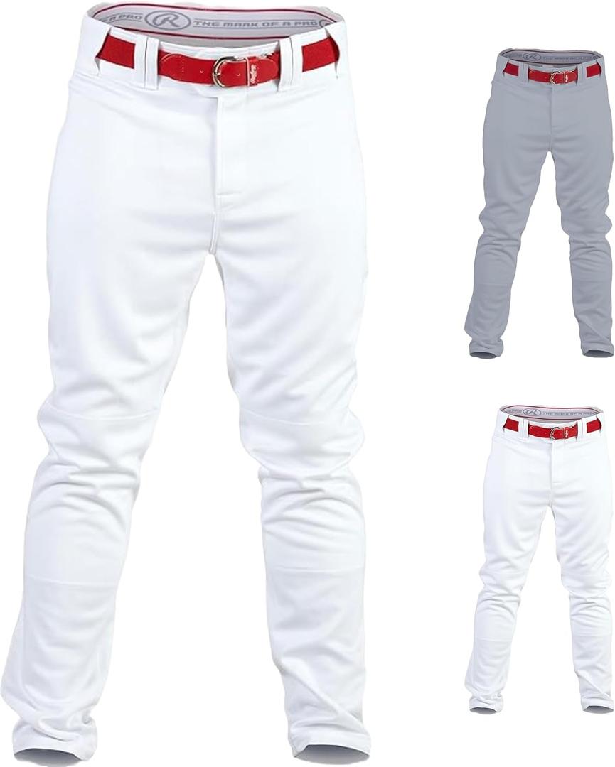Rawlings Men's Pro 150 Series Baseball Pant | Full Length Semi-Relaxed Fit | Adult Sizes | Solid Color Options (Medium, White)